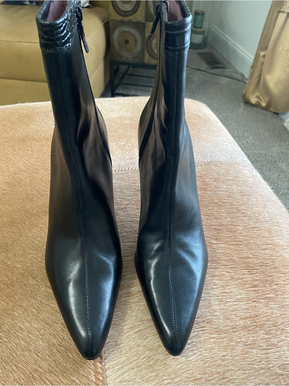 Black Pointed Toe Women's Ankle Boots - Classic Leather